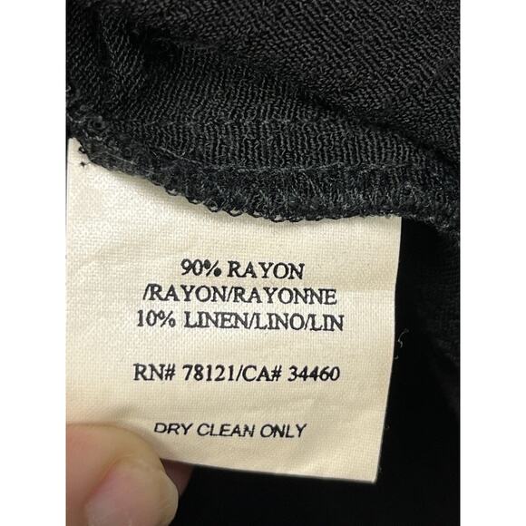 Eileen Fisher Shirt Womens Small Black Linen Blend Button Front Boxy Oversized‎ - Picture 4 of 6